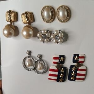 Elegant Pearl  Earrings Set